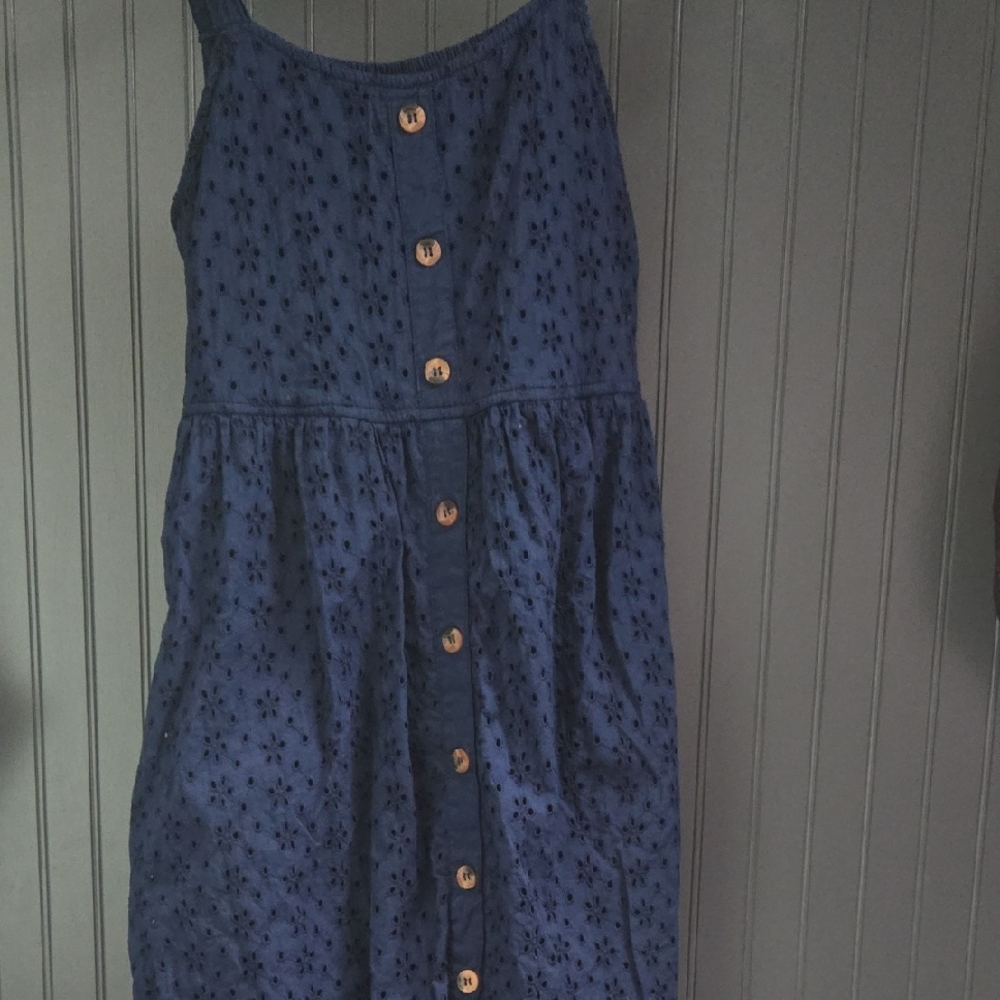 Charming Kids Blue Button-Front Dress